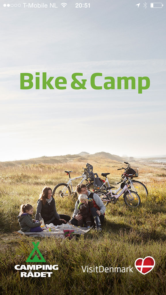 Bike & Camp app van Denemarken.