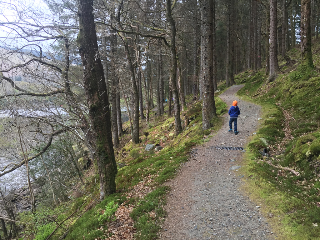 In het Nationale Park wandelen we door een meer bosrijke omgeving langs het meer op. Schotland met kinderen