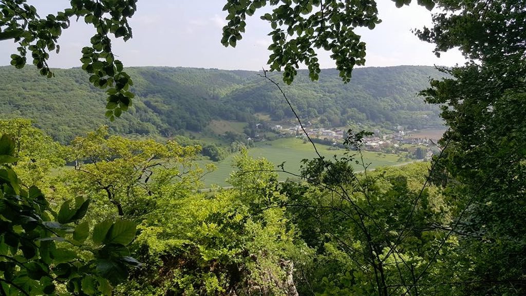 Wandelen op de route van de Mullerthal Trail met kinderen en genieten van dit soort uitzichten.