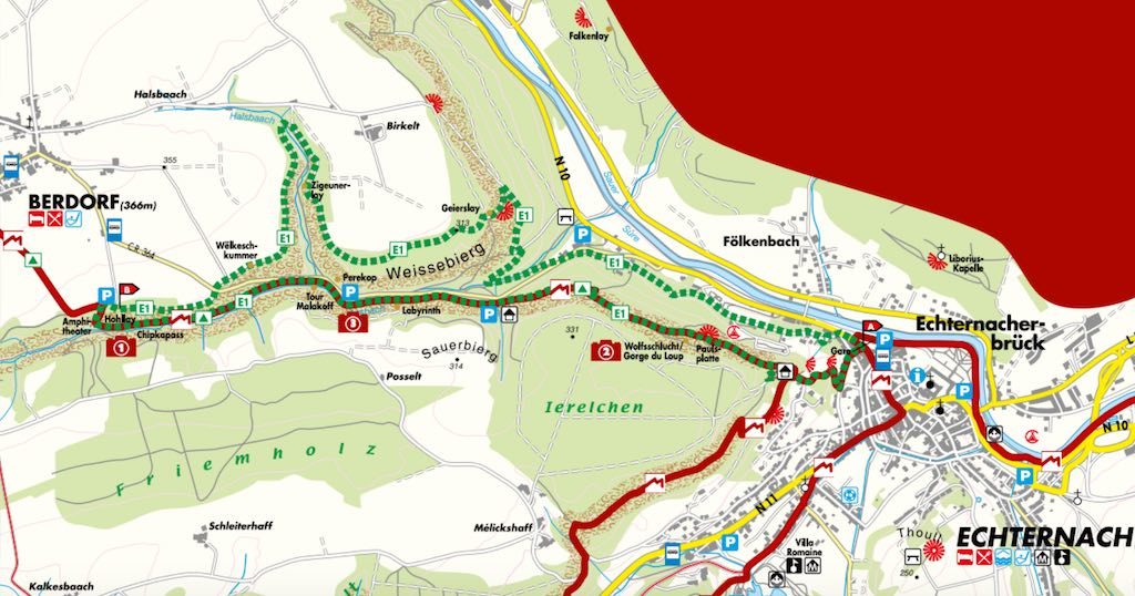 Wij lopen de groene wandelroute.