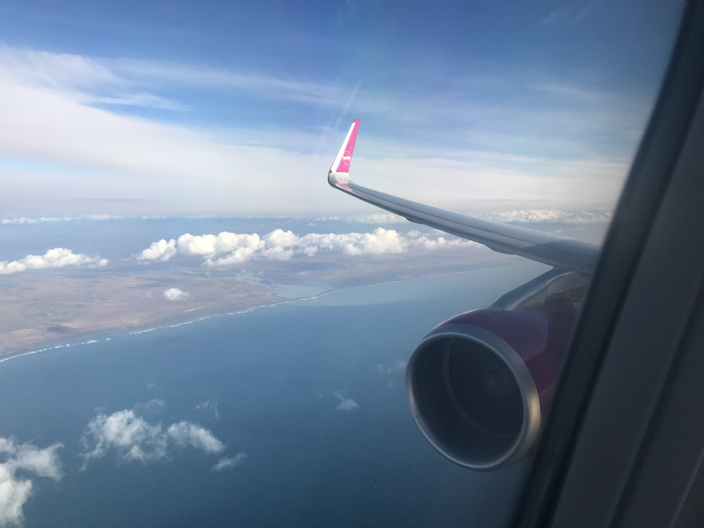Prachtig zicht op IJsland vanuit het vliegtuig.