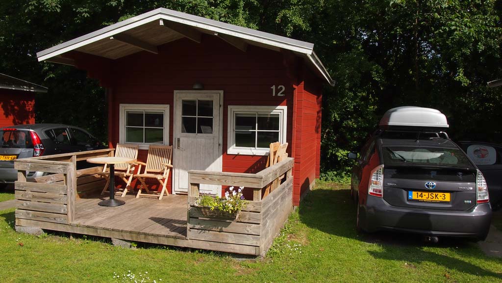 Onze hut op Hillerød Camping.