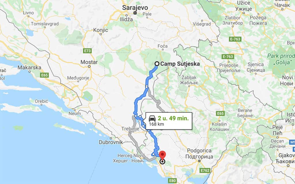De route naar Kotor in Montenegro.