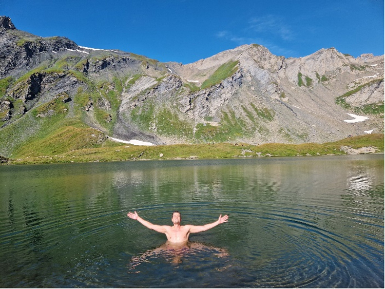 Zwemmen in een meer in La Rosiere