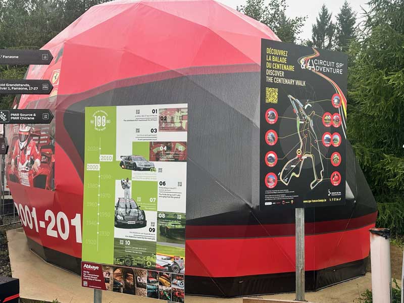 Helm, tentoonstelling Spa Franchorchamps, bezoek het circuit gratis