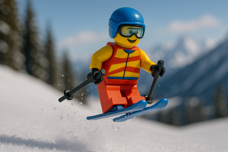 Lego sneeuwpret met kinderen in Ischgl